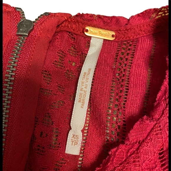 Free People Tu Es La Mini Dress in Ruby Red - Picture 6 of 10